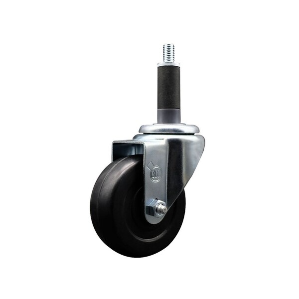 Service Caster 3.5'' SS Hard Rubber Wheel Swivel 1'' Expanding Stem Caster SCC-SSEX20S3514-HRS-1 - main